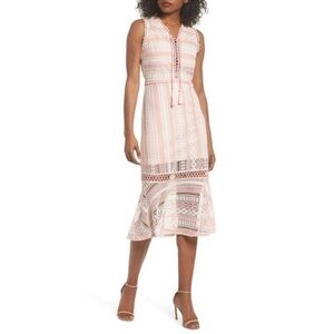 Anthropologie Foxiedox Clarinda Lace Up Crochet Tassel  Sleeveless Mermaid Dress